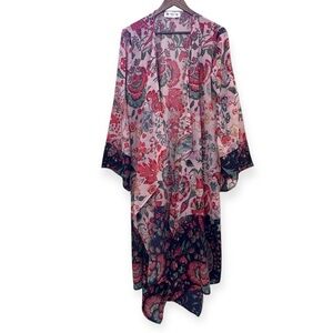 INKA Red and Pink Paisley Kimono Size XL